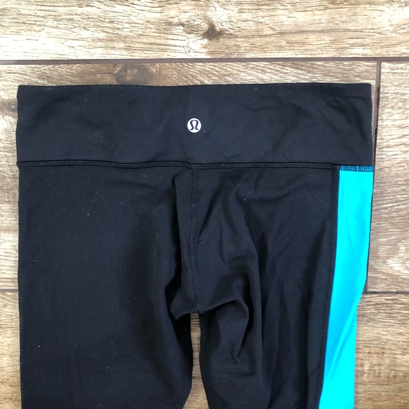 Lululemon Amped Crop Leggings Size 6 Colorblocked - Picture 6 of 8